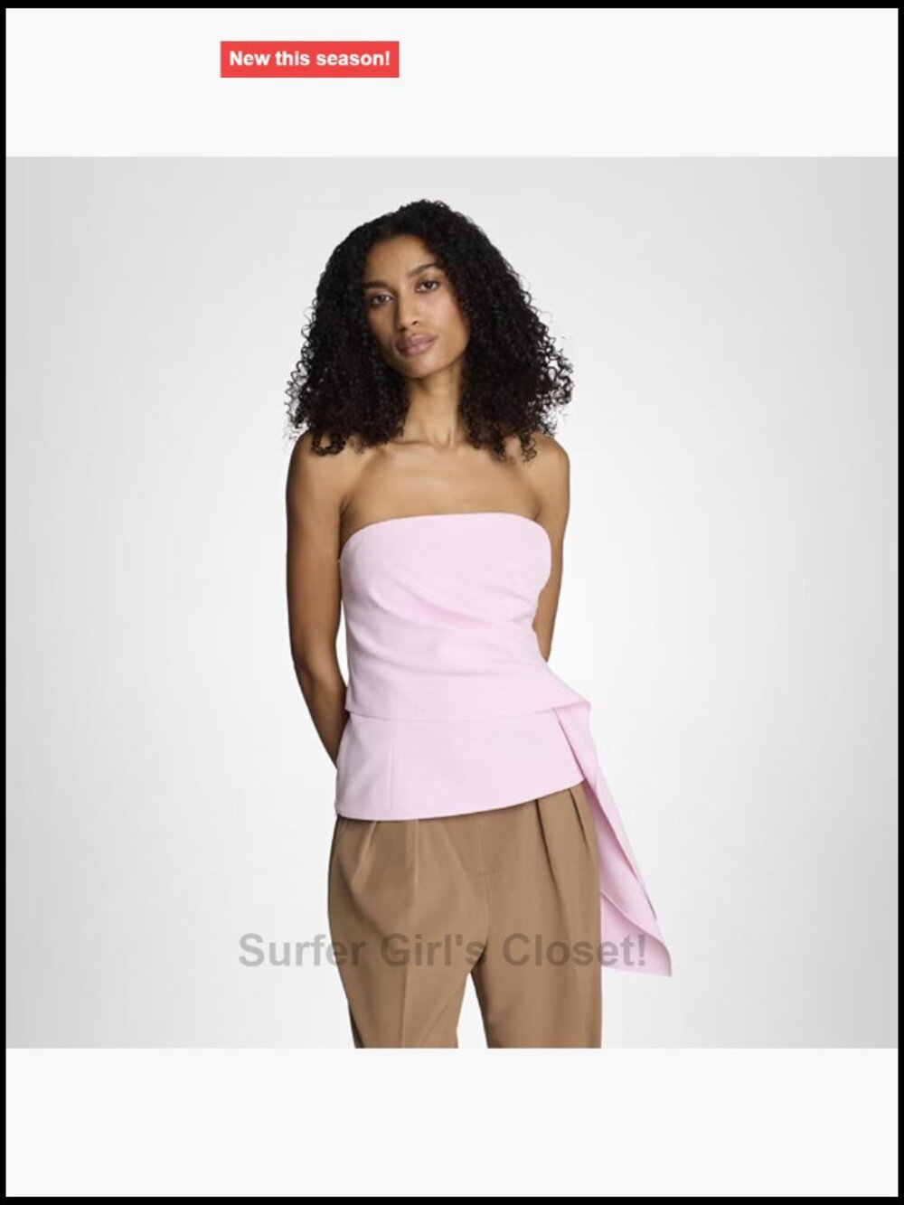 Strapless Side Tie Bustier Top Sleeveless Polyester